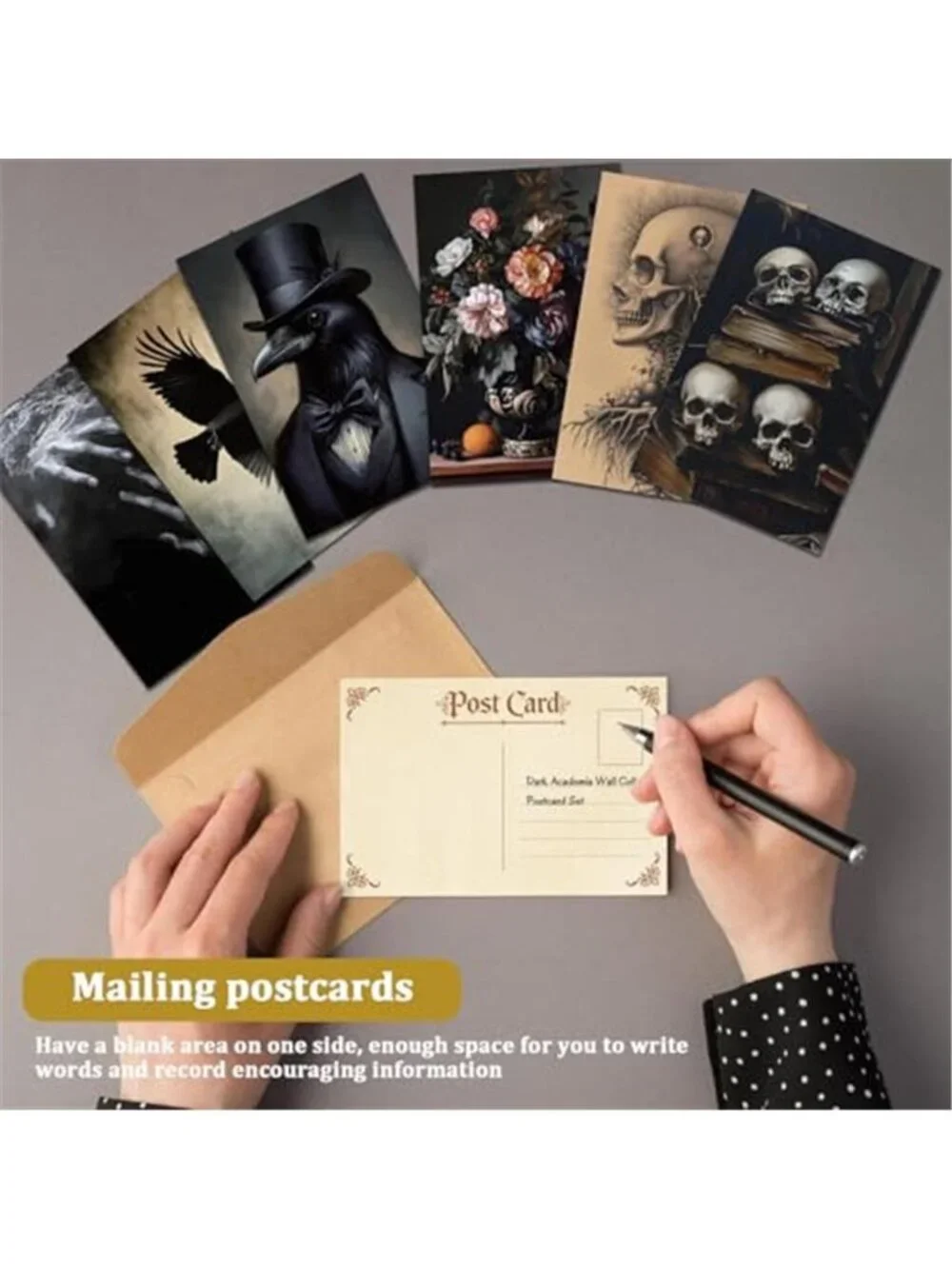 64 Pcs Moody Dark Academia Decor Vintage Postcards, Grunge Room Decor Gothic